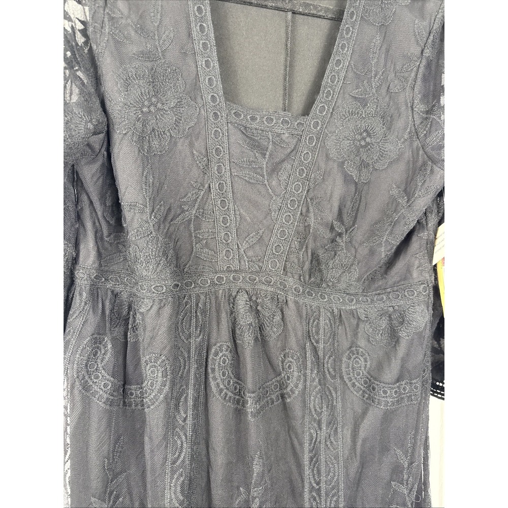 Reba Dress Size L Large Black Lace High Low Maxi Western Goth NEW WITH TAGS - Picture 7 of 16